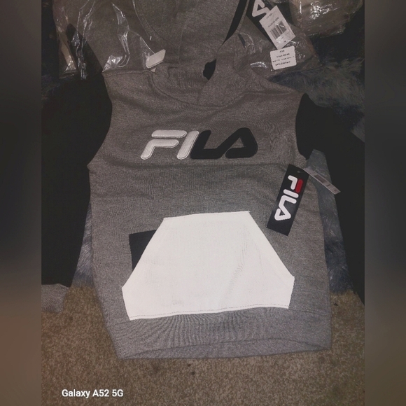 Fila Other - Unisex Kids Size M Grey Fila hoodie with bold logo #streetwear